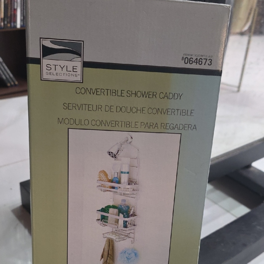 Style Selections Convertible Shower Caddy Crome Finish